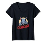 Womens El Chupacabra Monster Graphic Cryptids Creature Women Men V-Neck T-Shirt