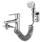 Ensemble Pommeau Douche pour Lavabo, Douchette de Salle de Bain, Tuyau Télescopique, Parfait pour Laver les Cheveux ou Nettoyer le Lavabo (Base)