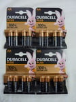 16 AA Duracell Plus Power Mn1500 LR6 Alkaline Batteries 4x4 Pack Exp 03/2032