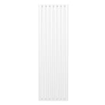 Radiateur à Colonne Ovale 1600mm x 480mm, Chauffage Moderne Vertical à Tube Ovale en Acier au Carbone Blanc Brillant, Cuisine Salon Salle de Bain [Brosse, Attaches Murales & Supports INCLUS]