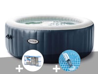 Kit spa gonflable Intex PureSpa Blue Navy rond Bulles 6 places + 6 filtres + Aspirateur