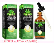 Jamaican Black Castor Oil for Hair Growth 120ml, Black Castor Oil 2x 60ml =120ml