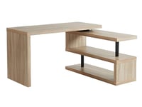 Vente-unique - Bureau Extensible NICEPHORE II - MDF - Coloris : chêne - Plateau pivotant 360° - Bureau avec Rangement