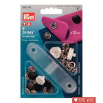 Prym Non-sew Press Fasteners Jersey Brass Smooth Cap Black, 12 mm, Schwarz, 6 St¼ck