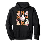 Coquette Bow Funny Ghost Witch Spooky Season Happy Halloween Pullover Hoodie