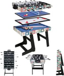 HLC Baby Foot Enfan-Table Multifonctionnelle 4 en 1 pour Baby-Foot/Billard/Mini Tennis/Air Hockey