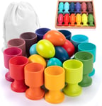 Jouet Montessori En Bois 1 2 3 4 5 Ans Enfants Jeux Montessori Jeu De Tri Bebe Jouets Educatifs Garçons Filles Tout-Petits Jouets Sensoriels,12Pcs Balles Dans Des Tasses