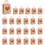 D 24 Pcs Valentines Day Gift Bags, Candy Bags Goodie Bags with Handles8225