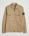 Stone Island Garment Dyed Cotton Zip Overshirt Biscuit