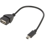 Cable usb 2.0 usb a femelle vers prise usb b mini male 0.15m - Noir