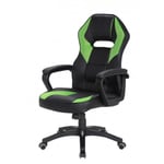 Chaise de bureau gamer noir et vert - Mobili Rebecca - Réglable en hauteur - Ergonomique