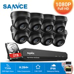 16CH 1080p Système de caméra de sécurité cctv dvr 5 en 1 et caméras de surveillance filaires avec vision nocturne de 100 pieds pour la maison Kits de