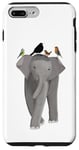 Coque pour iPhone 7 Plus/8 Plus Rouge-Gorge Éléphant Oiseau Biologiste Nature Ornithologue