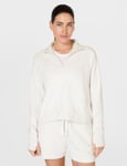 Revive Rib Half Zip Pullover - Lily White - S