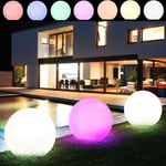 3er Set RGB LED Solaire Fiche Lampes Extérieur Boule IP44 Balcon Éclairage