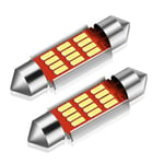 4X CANBUS C5W SV8,5 36mm Festoon 12 LED 4014 - Vit Vit one size