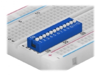 Delock DIP sliding switch 12-digit 2.54 mm pitch THT vertical - DIP-switch - blå (paket om 10)