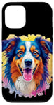 Coque pour iPhone 12/12 Pro Berger australien Femmes Hommes Enfants Chien Aussie Art Portrait