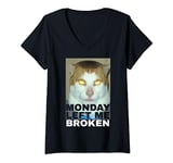 Monday Left Me Broken Cat V-Neck T-Shirt