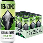 Natural Energy Drink Lime Mint 250ml Pack of 12 Vegan Gluten Free Plant Based