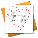 Wedding Card, Heart, Happy First Wedding Anniversary