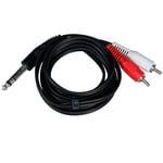 AV Link A119A 6.35mm Stereo Jack to Twin RCA Phono Cable WWA2805