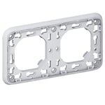 Legrand - Plaque support Plexo encastré - 2 postes horizontal - Gris