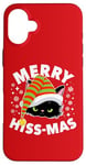 iPhone 16 Plus Black Angry Cat Merry Hiss-Mas Funny Pun Cute Cats Christmas Case