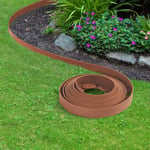 ID MARKET - Bordurette de jardin flexible terracotta 10M + 30 piquets d'ancrage