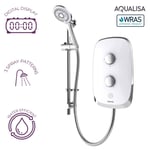 10.5KW White Electric Shower Digital Display 3 Spray Patterns Aqualisa e-Motion