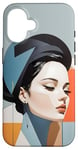 Coque pour iPhone 16 Art géométrique de femme moderne - Silhouette abstraite