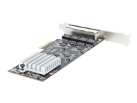 StarTech.com 4-Port 2.5Gbps NBASE-T PCIe Network Card, Intel I225-V Chip, Quad Port Computer Network Card, Multi-Gigabit NIC, PCI Express Server LAN Card, Desktop Ethernet Interface Card, PCI Express 2.0 (PR42GI-NETWORK-CARD) - Nettverksadapter - PCIe 2.0 x4 - 10M/100M/1G/2,5 Gigabit Ethernet x 4 - svart