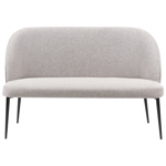 Canapé de Cuisine Banquette 2 Places en Tissu Polyester Rembourré Gris Clair et