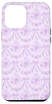 Coque pour iPhone 12 Pro Max Coquette Mauve Fleurs et Nœuds Esthétique Motif Floral