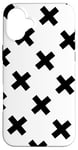 iPhone 16 Plus Timeless White Black Plus Cross Scandinavian Pattern Case