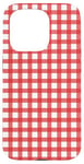 iPhone 15 Pro Red White Checkered Plaid Flannel Gingham Pattern Checker Case