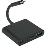 Linghhang - Noir) Adaptateur hdmi 4K 1080 pour Switch, chargeur multiport usb 3.0 pd 3-en-1, station d'accueil tv, adaptateur de câble usb Type-C