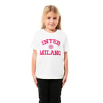 FC Internazionale Milano S.p.A. T-Shirt pour Filles et Filles, Bianco, 8 Ans