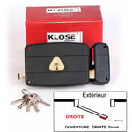 Klose Besser - Serrure Monopoint en Applique à Tirage Horizontale 140x92 mm - ( Similaire jpm cisa.... ) 3 clés 50mm - Droite