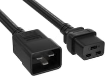 C19 Vers C20 Câble D'Alimentation 3 Metres Cable Électriques Rallonge Iec 60320 C19 Vers C20 16A 14Awg Câble D'Alimentation Pc