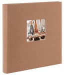 goldbuch Bella Vista Hazelnut 27 619 Photo Album with Picture Cut-Out, Memory Album 30 x 31 cm, Photo Album 60 White Pages with Glassine Dividers, Linen Photo Book, Brown Cover