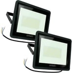 Arum Lighting - Lot de 2 Projecteur led atria 100W noir Eq 800W IP66 extérieur Température de Couleur: Blanc neutre 4000K