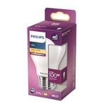 Philips ampoule LED Standard E27 100W Blanc Chaud Dépolie 1 Unité (Lot de 1)