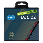 KMC DLC12 Black/Red Waxed 126L chain