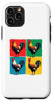 iPhone 11 Pro Colorful Funny Chicken Art, Crazy Chicken Rooster Family Case