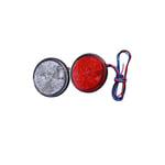 Beijiyi - Lot de 2 feux arrière de remorque, feux de freinage arrière led ronds pour voiture, moto, camion (rouge et blanc)