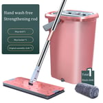 Flat Mop Bucket Set Dry Mopping System Bucket Cleaning System With Washable Flat Microfiber Mop Pads For household cleaning