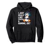 Gamer Funny Penguin Lover Video Games Penguin Gaming Pullover Hoodie