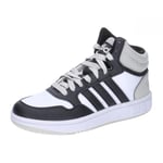 adidas Hoops Mid Shoes, ORBGRY/CoreBlack/Footwear White, 2.5 UK