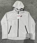 Nike Tech Fleece Hoodie - Kids Girls Grey Purple -  FD2979 019 - Age 12-13 Large